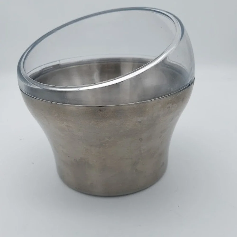 WMF Cromargan Stainless‎ Steel Slanted Champagne Chilling Bucket Silver Clear
